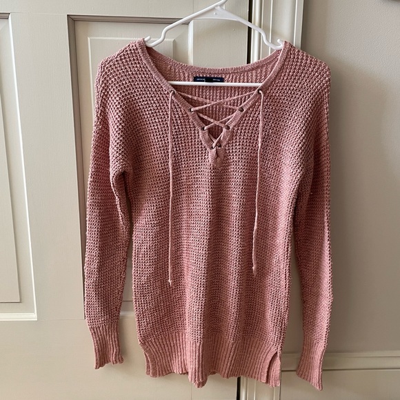 American Eagle Lace Up Sweater - Picture 3 of 6